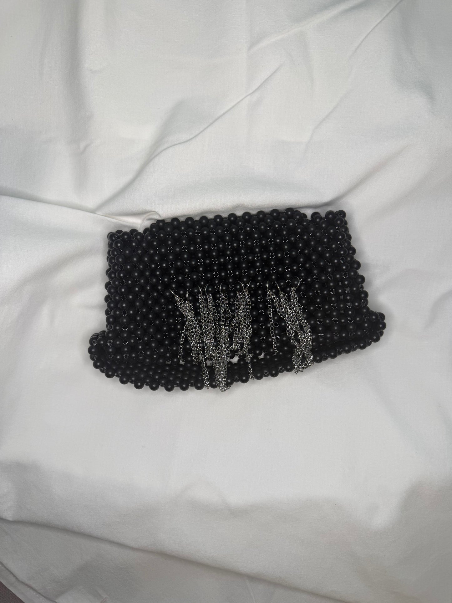 MODEL №21 handmade clutch with metal fringe