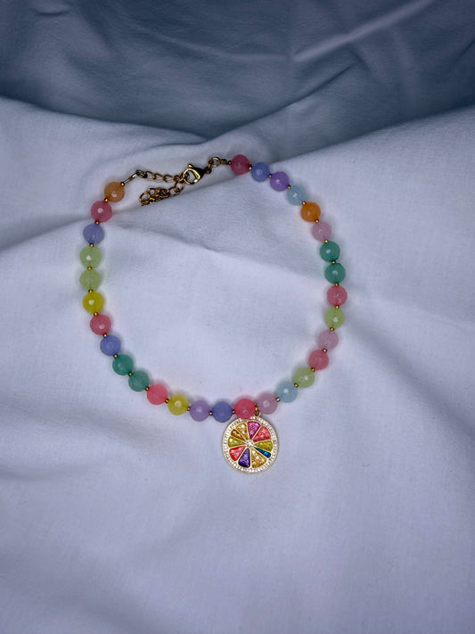 SUMMER SPRITZ handmade choker with grapefruit pendant