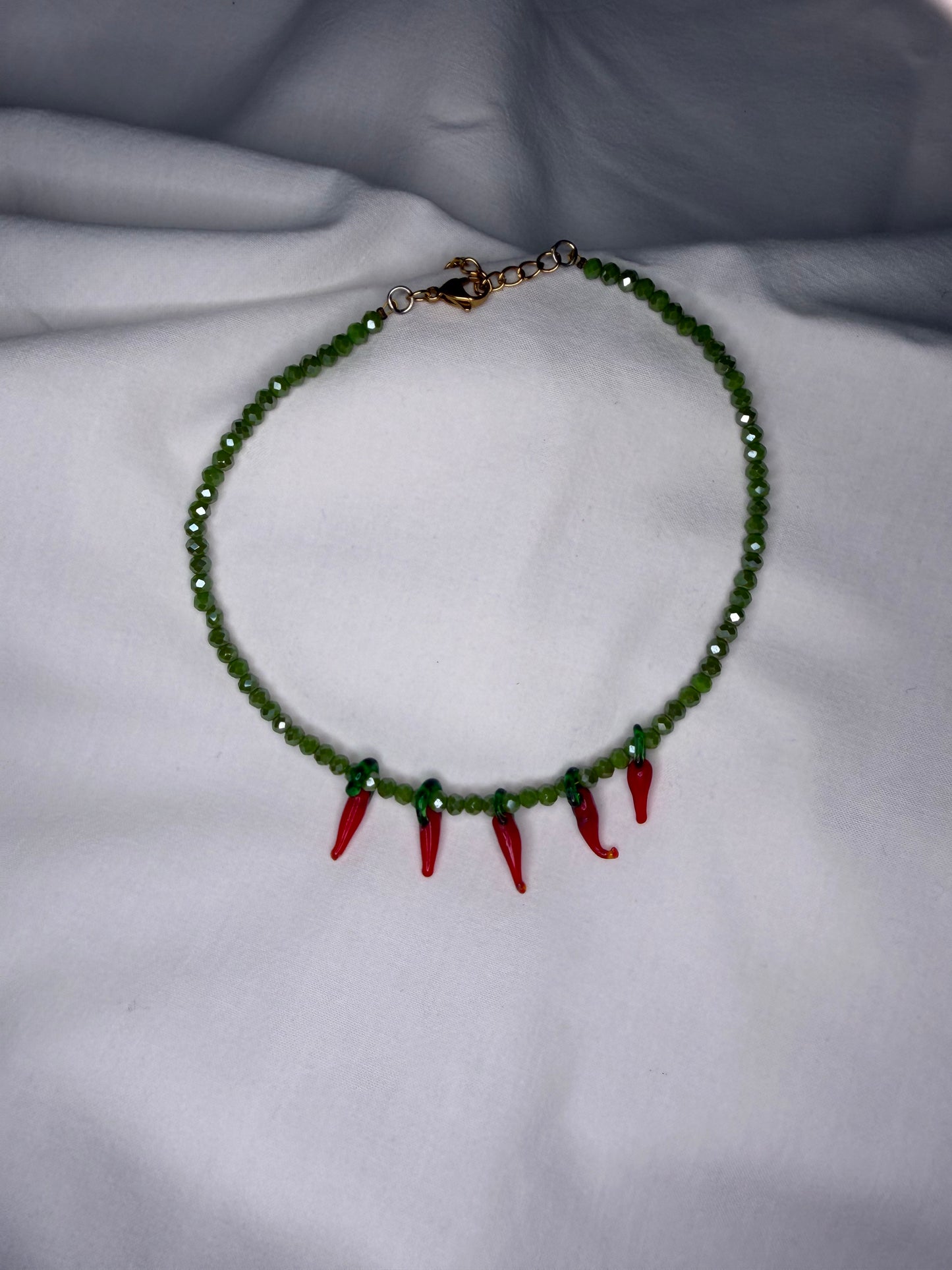CHILI handmade chili pepper pendants choker