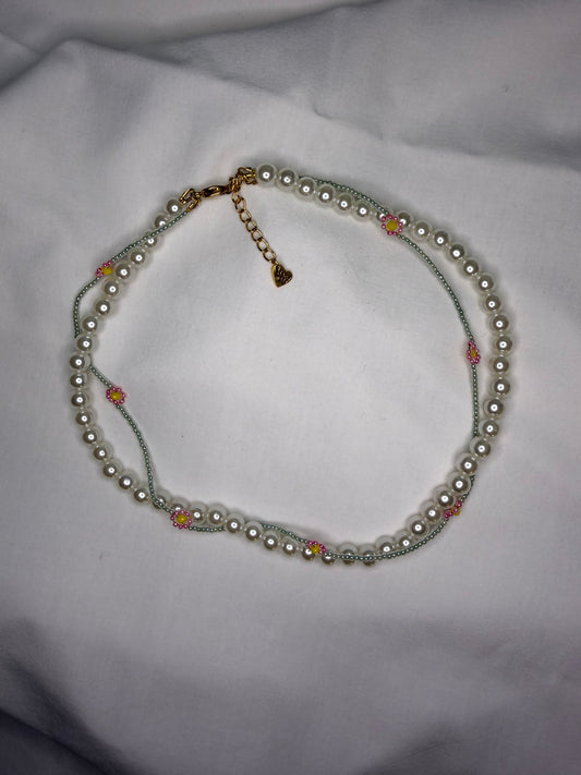 PEARL GARDEN handmade double layer necklace
