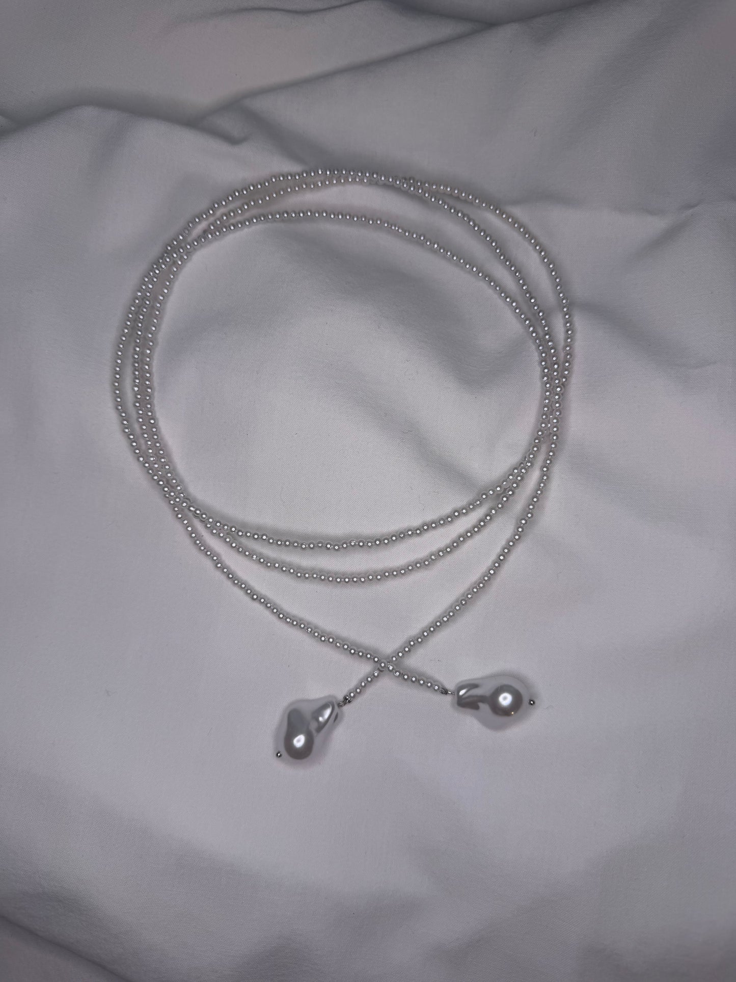 LUNA PEARL handmade long necklace with pendants