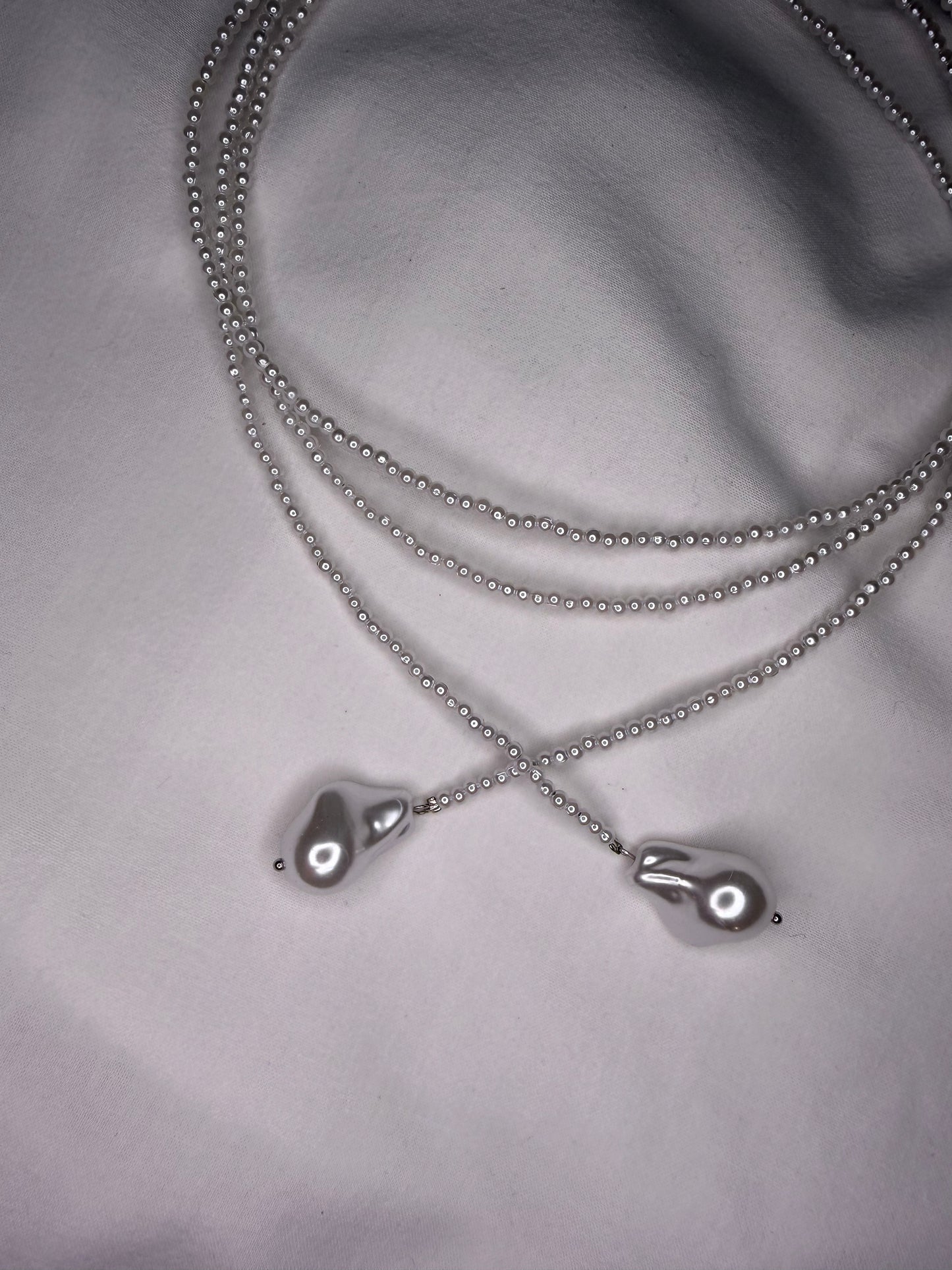 LUNA PEARL handmade long necklace with pendants