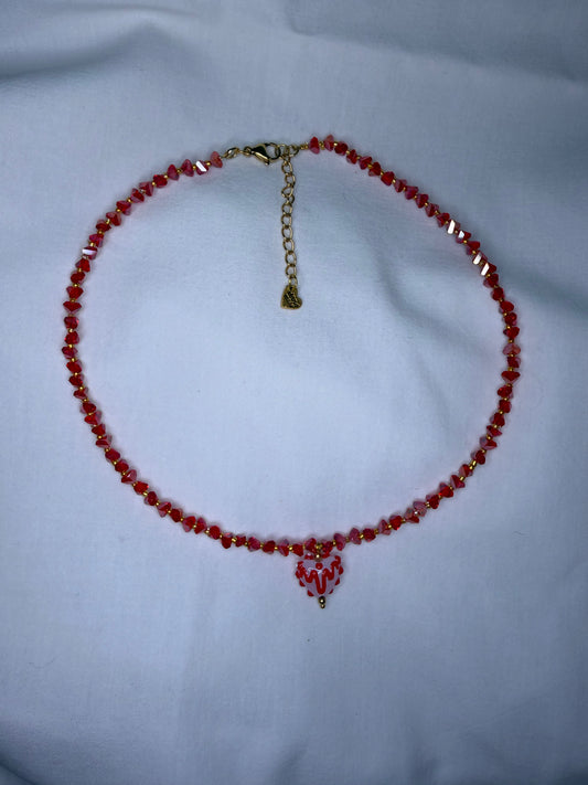 CRIMSON KISS handmade necklace