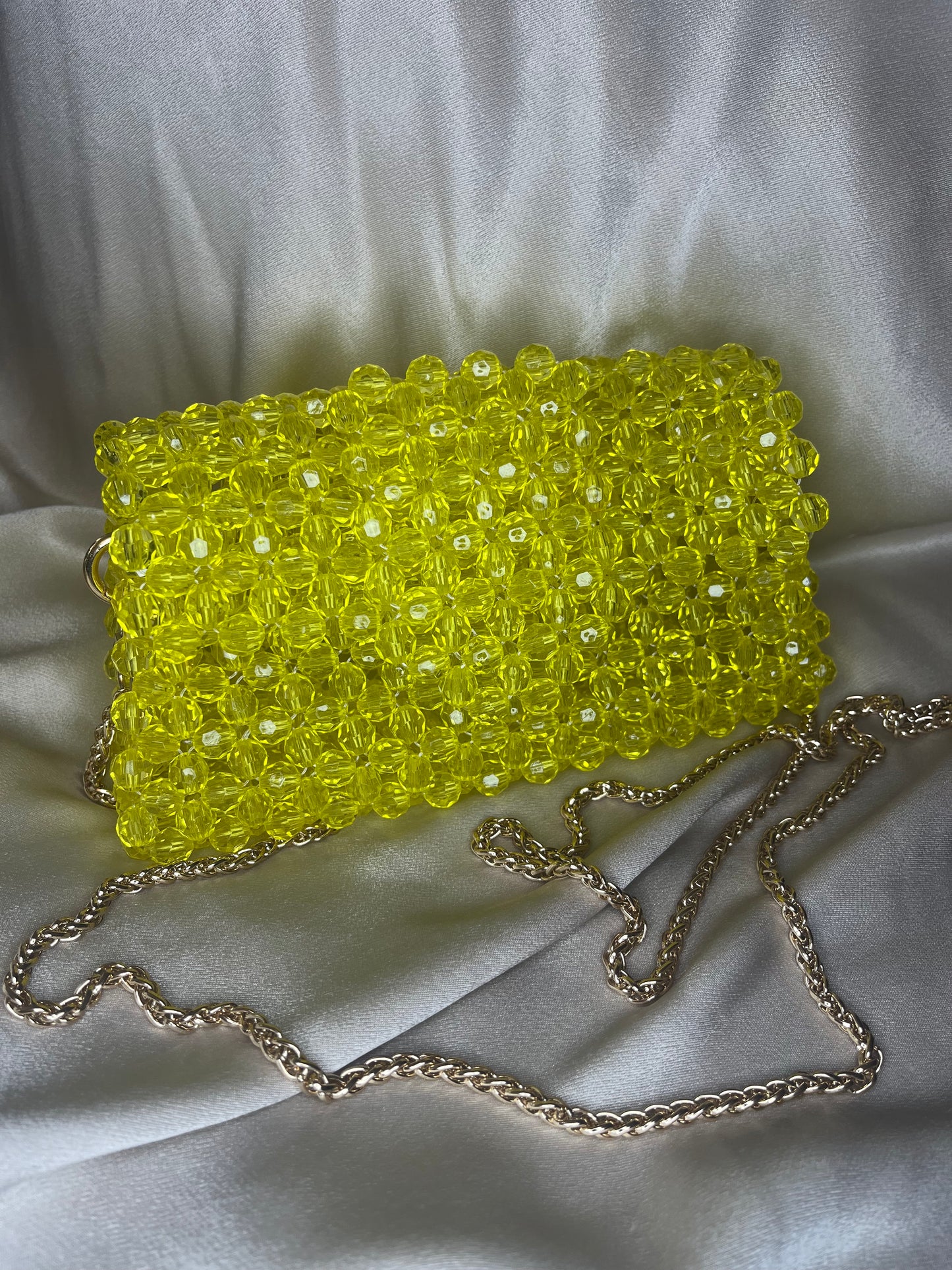 MODEL №14 yellow handmade beaded handbag