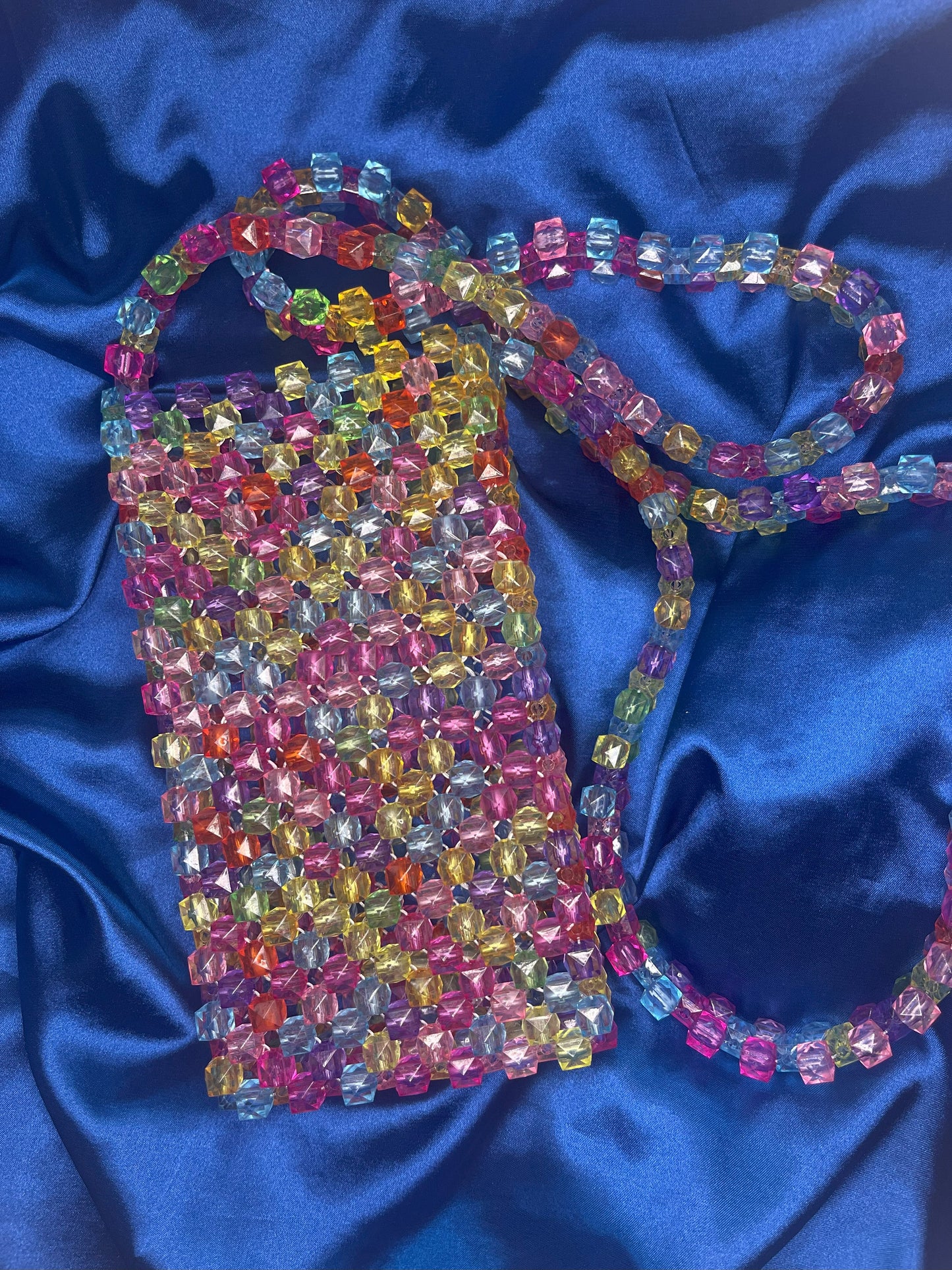 MODEL №17 multicolored square 8 mm beads bag